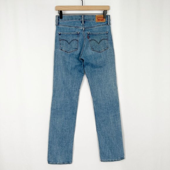 Levi's 314 Shaping Straight Jeans High Rise Waisted Slim Long Denim Jeans - 26 - Picture 10 of 13